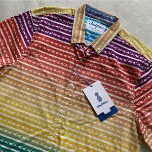 Chubbies Rainbow Flamingo Button Down